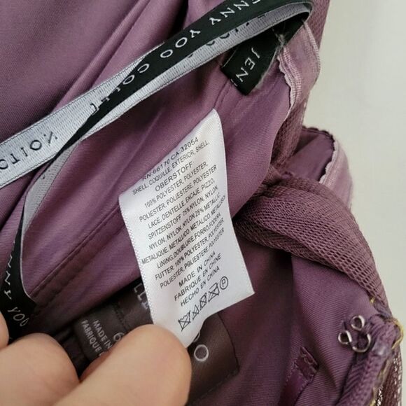 Jenny Yoo Collection Bridesmaid Dress Purple 6 Lace Tulle Adjustable - Picture 15 of 16